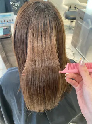 ロング パーマ ベージュ/インナー カラー🤍Rieのヘアスタイル