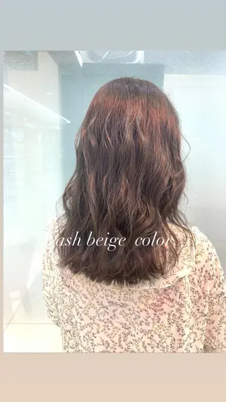 ミディアム カラー 似合わせカラー/艶 髪質改善/ヨシザキのヘアスタイル