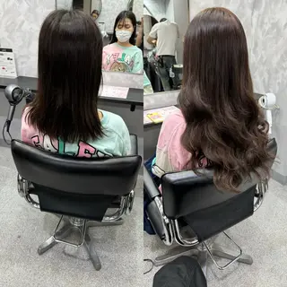 セミロング 濱川響太レディース カットモデルのヘアスタイル