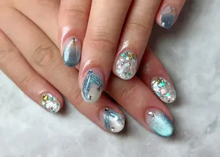 ネイル ネイルリボン 受付スタッフのネイルデザイン