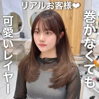 ミディアム レイヤーカット/ 顔まわり/アオイのヘアスタイル