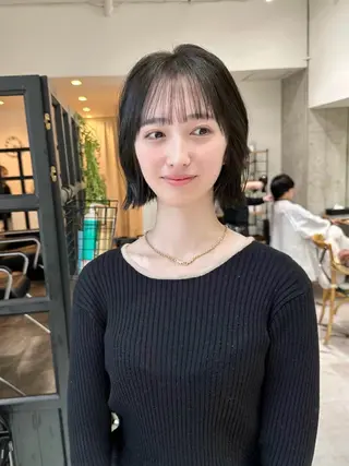 ショート ✨透明感カラー/縮毛 恵比寿HAYATO✨のヘアスタイル