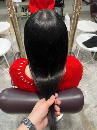 ロング フェザーパーマ🌙 毛流れ yuzukiのヘアスタイル
