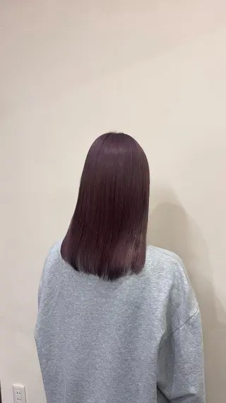 ミディアム カラー 梨菜/ハイトーン /ブリーチカラーのヘアスタイル