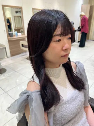 セミロング カラー 顔周り/韓国レイヤー junkaのヘアスタイル