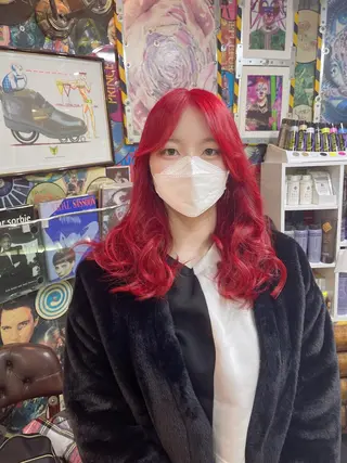 ロング カラー ヘアアレンジ haco+所属・🌈派手髪エクステ ブレイズ🌈ひろとのヘアスタイル