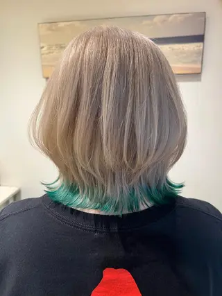 ミディアム カラー 渋谷ハイトーン/ デザインカラー阿部のヘアスタイル