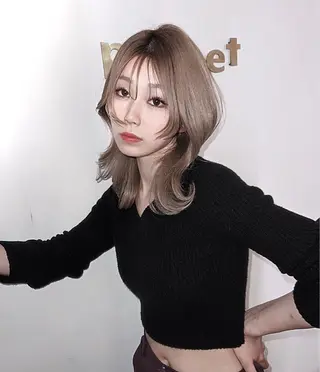 ミディアム カラー Pocket仙台 💚モエリのヘアスタイル