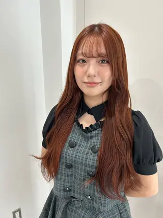 ロング カラー 愛結 暖色カラー🎀🩰のヘアスタイル