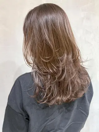 ミディアム カラー パーマ ヘアアレンジ ITbyALBUM 藤沢店のヘアスタイル