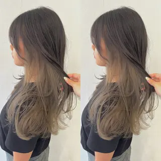 ロング カラー 透明感カラー🪿🤍 顔まわりカットのヘアスタイル