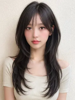 ロング 映える顔まわり/前髪 特化 💗 ユキマのヘアスタイル