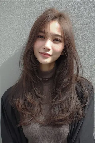 ミディアム カラー サイエンスアクア/艶 髪/レイヤー/清水のヘアスタイル