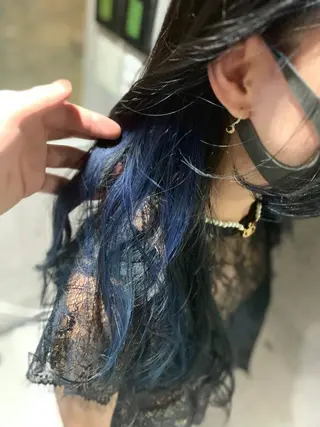 セミロング mimiiy梅田 中崎町ハイトーンのヘアスタイル