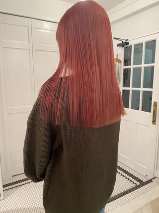 カラー ブリーチカラー🎀 韓国風/寺門美優のヘアスタイル