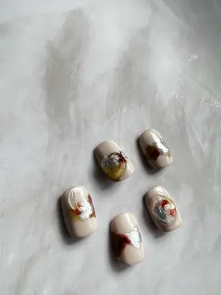 ネイル 金 柚嬉のネイルデザイン