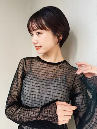 ショート カラー パーマ 👑ショート/ボブ /銀座/ニシオカ👑のヘアスタイル