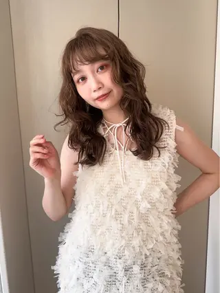 ミディアム パーマ 内山 湧勝/ メンズ/暖色カラーのヘアスタイル