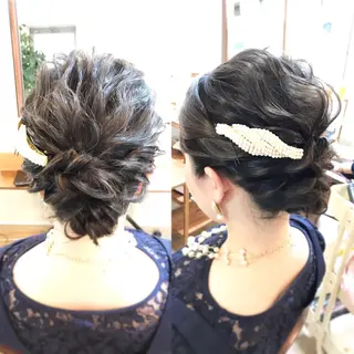セミロング ヘアアレンジ ヘアセット/卒業式 袴着付け✨清水玲歌のヘアスタイル