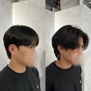 ショート パーマ メンズ 韓国メンズヘア/ ダウンパーマ/歩夢のヘアスタイル