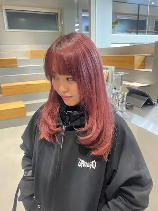 セミロング カラー 吉沢遣人/レイヤー 艶カラー/パーマのヘアスタイル