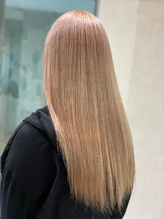 ロング カラー ヘアアレンジ 髪質改善×ハイトーン 中田啄也のヘアスタイル