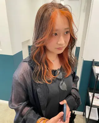 ミディアム カラー mizu🐾 hair braceのヘアスタイル