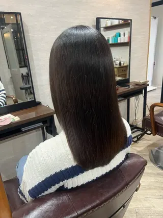 セミロング カラー 艶カラー推し! なかはらあかりのヘアスタイル