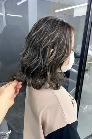 ミディアム カラー メッシュカラー 艶髪/西尾 幸樹のヘアスタイル