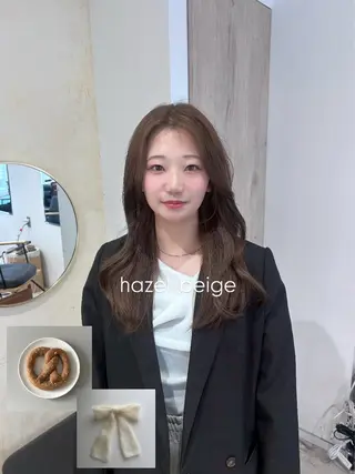 セミロング カラー 顔周り/レイヤー 🤍マリノのヘアスタイル