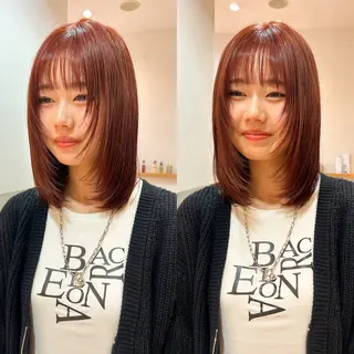 ミディアム カラー このか/似合わせ/ 透明感/ダブルカラーのヘアスタイル