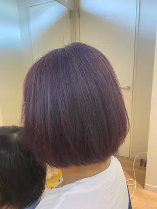 ミディアム カラー ハイトーンエフェクト ブリーチいち丸のヘアスタイル