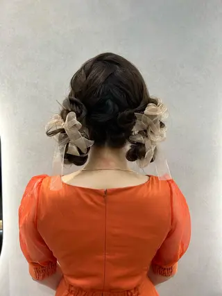 ロング カラー ヘアアレンジ 卒業式ヘアセット🎀 ヘアアレンジのヘアスタイル