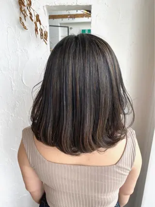 ミディアム カラー パーマ 美容室 ソンリエのヘアスタイル