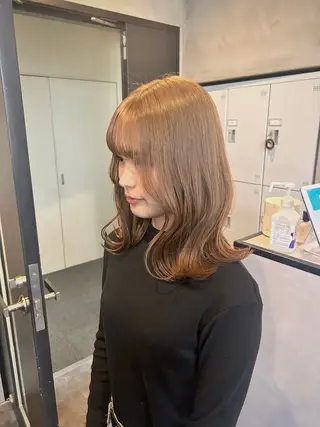 セミロング カラー 韓国×髪質改善カラー 💎hinaのヘアスタイル