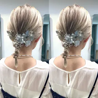 ミディアム ヘアアレンジ マミ☁️ヘアセット /お呼ばれヘア/銀座のヘアスタイル