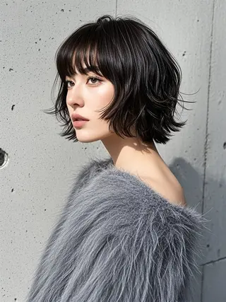 ミディアム ウルフカット 811 大阪梅田 ウルフのヘアスタイル