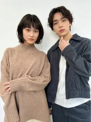 ミディアム カラー パーマ メンズ メンズカット曲がる 縮毛矯正佐々木タクマのヘアスタイル