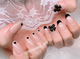 ネイル 23時まで❤︎韓国、 ワンホンネイルのネイルデザイン