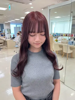 セミロング カラー 暖色専門美容師🎀 お客様満足度◎のヘアスタイル