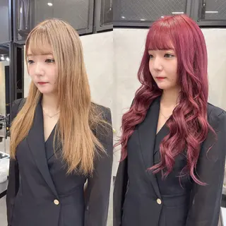 セミロング 濱川響太レディース カットモデルのヘアスタイル