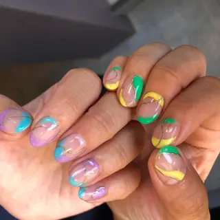 ロング カラー ヘアアレンジ キッズ ネイル マツエク・マツパ 福田 加奈のネイルデザイン