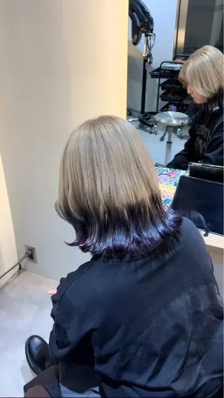 ミディアム カラー ハイトーン/アレンジ 🎀アオイ🎀のヘアスタイル