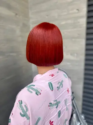 ショート YASU🍎CUT 赤系カラー/ヘアケアのヘアスタイル