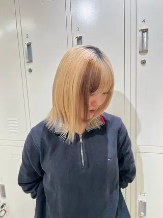 ミディアム カラー 横浜/ブリーチ/ ダブルカラー/RINのヘアスタイル