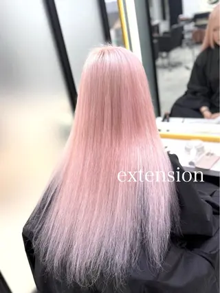 ロング カラー エクステ🩵ブリーチ 韓国ヘア🩵KAEのヘアスタイル