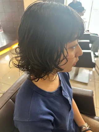 ミディアム 海外風パーマ 健人のヘアスタイル