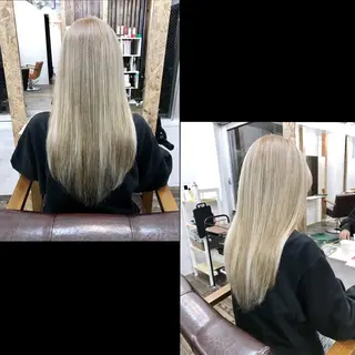 ロング カラー ✯カラー&編み込み エクステ✯池田智博✯のヘアスタイル