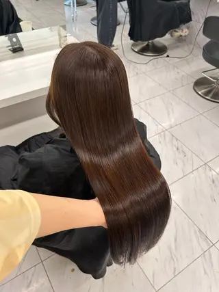 ロング カラー 🥯縮毛/レイヤー/ ベージュヘア🥯のヘアスタイル