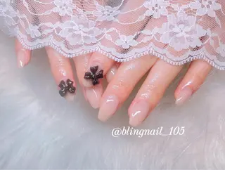 ネイル 23時まで❤︎韓国、 ワンホンネイルのネイルデザイン